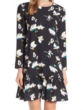 Halogen • NWT Floral Black Dress PTP 20”